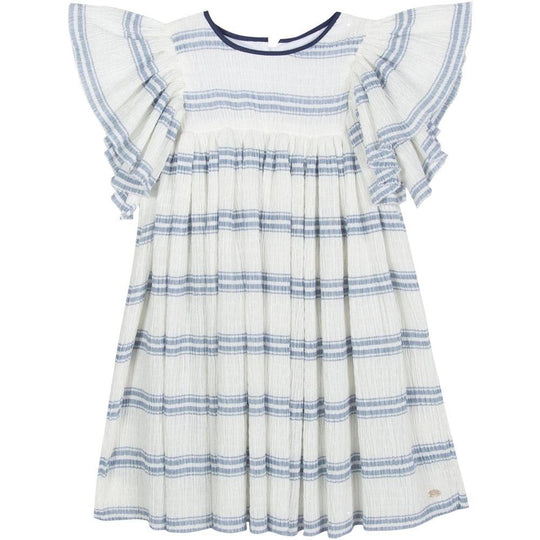 Girls Blue Stripe Dress