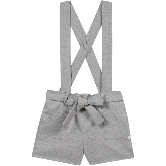 Girls Light Grey Dungaree Short