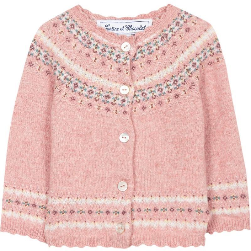 Tartine Et Chocolat Girls Pink Cardigan