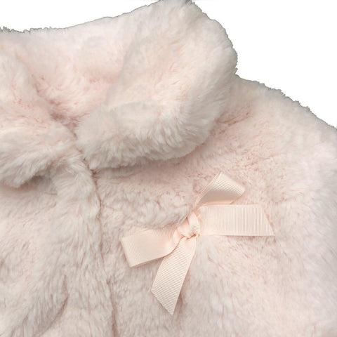 Tartine Et Chocolat Girls Pink Faux Fur Coat