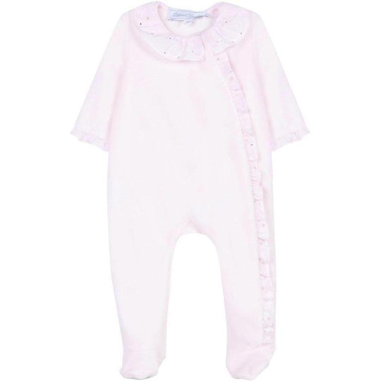 Girls Pink Frill Babygrow