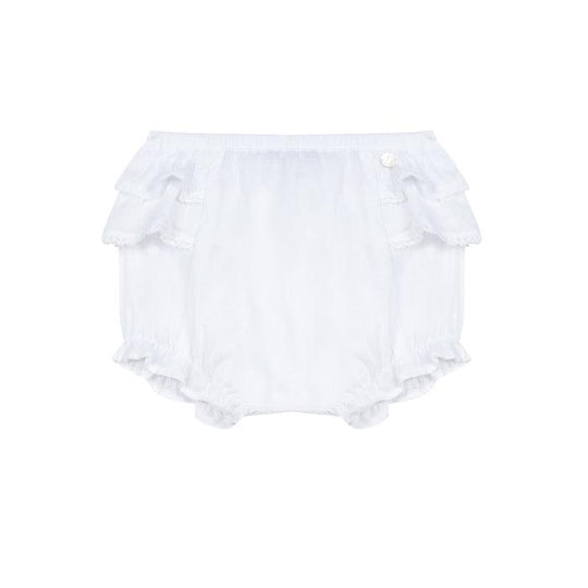 Girls White Jasmine Bloomers
