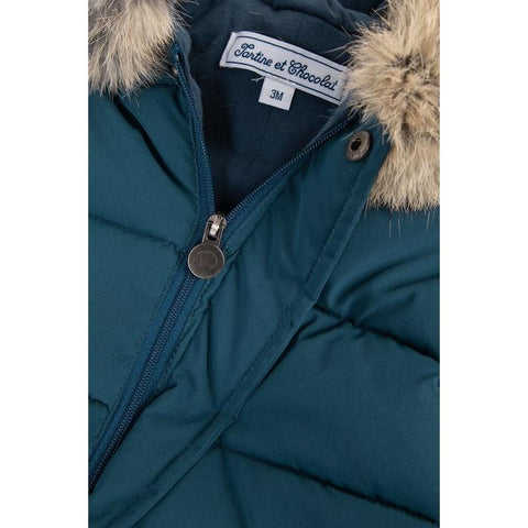 Tartine Et Chocolat Baby Boys Teal Blue Snowsuit