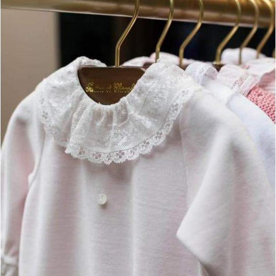 Girls Pale Pink Velour Babysuit