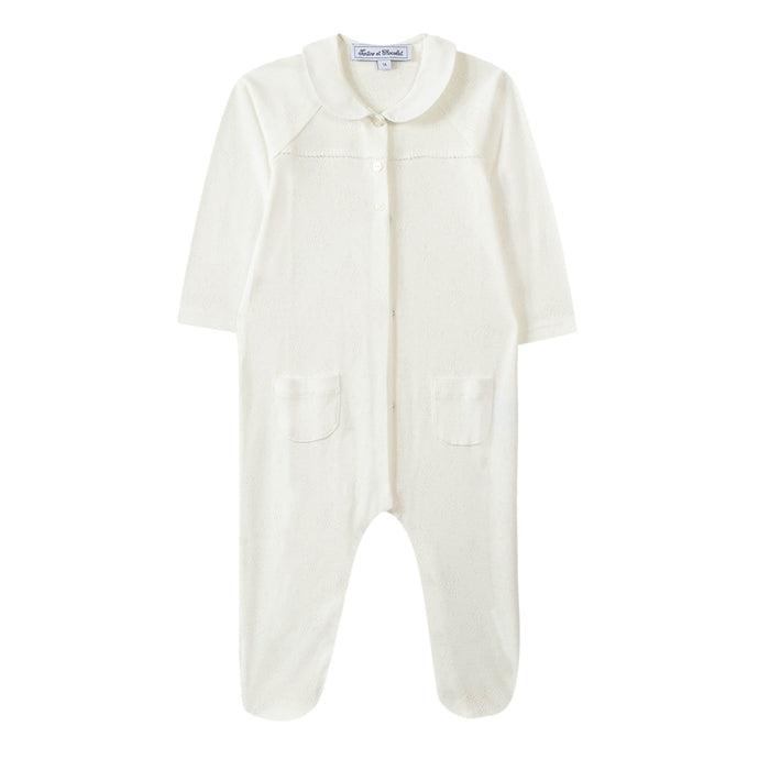 Tartine Et Chocolat Unisex Ecru Pointelle Babygrow