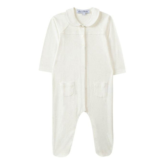 Unisex Ecru Pointelle Babygrow