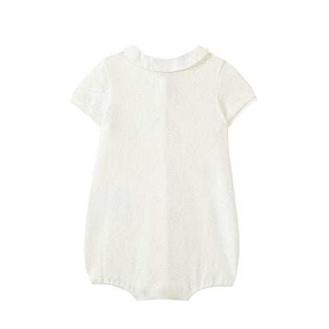 Tartine Et Chocolat Unisex Ecru Pointelle Knit Romper