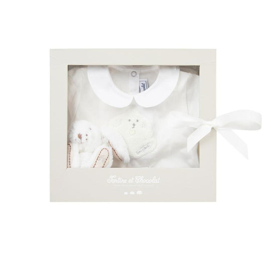 Unisex Ivory Rabbit Babygrow Set