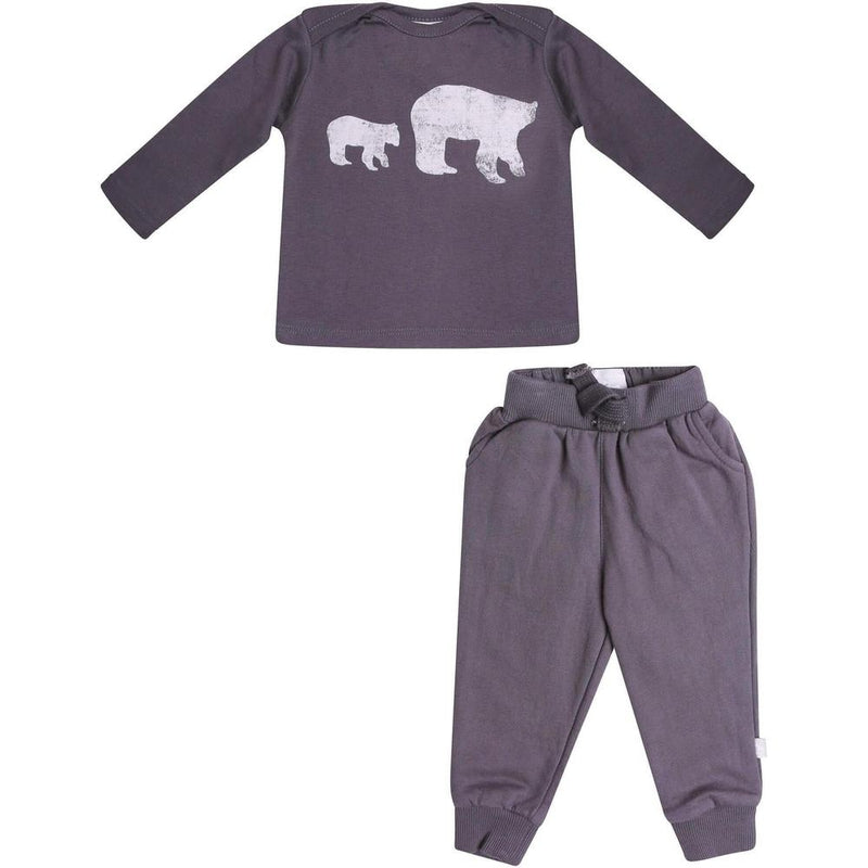 The Little Tailor Baby Boys Grey Polar Bear Top and Comfy Pants
