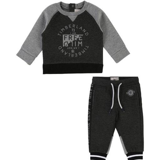 Baby Boys Black Sweatshirt Tracksuit Set