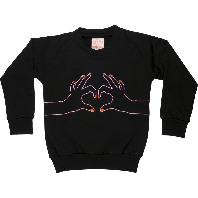 Wauw Capow Girls Black 'Love' Sweatshirt